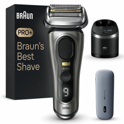Braun 218276 Series 9 Pro+ 9575cc Wet & Dry, Máquina de afeitar de láminas, Metálico, Batería, 90 min, 170 mm, 260 mm