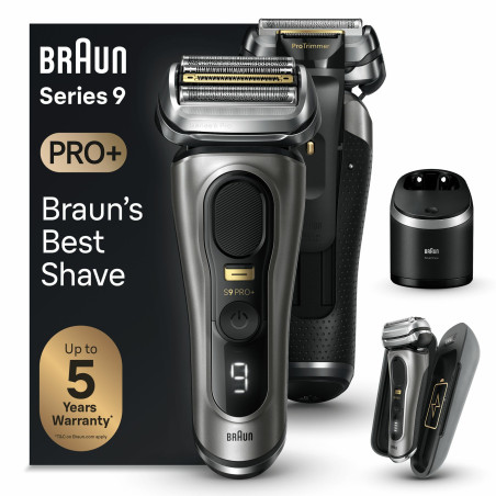 Braun 218276 Series 9 Pro+ 9575cc Wet & Dry, Máquina de afeitar de láminas, Metálico, Batería, 90 min, 170 mm, 260 mm