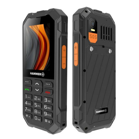 HAMMER TEL000928 6 LTE, Barra, SIM doble, 6,1 cm (2.4"), 2 MP, 2500 mAh, Negro, Naranja