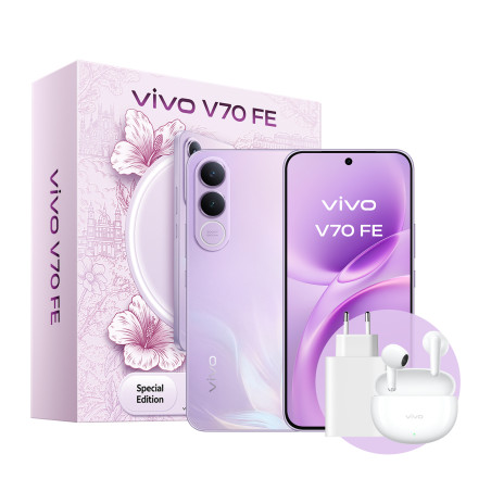 VIVO 5673127 V70 FE, 17,4 cm (6.83"), 8 GB, 256 GB, 200 MP, Android 16.0, Púrpura