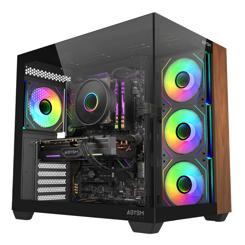ABYSM AB128534 Caja ATX Danube Sava Nature 285B Black, Midi Tower, PC, Negro, ITX, micro ATX, Acrilonitrilo butadieno estireno