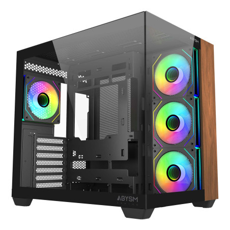 ABYSM AB128534 Caja ATX Danube Sava Nature 285B Black, Midi Tower, PC, Negro, ITX, micro ATX, Acrilonitrilo butadieno estireno