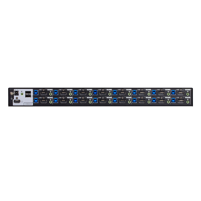 ATEN CS18216-AT-G Switch KVM HDMI 4K USB 3.0 de 16 puertos, 4096 x 2160 Pixeles, 4K Ultra HD, 13,12 W, Negro