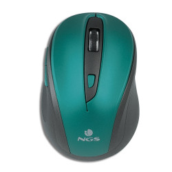 NGS EVOMUTEBLUE Evo Mute, mano derecha, Óptico, RF inalámbrico, 1600 DPI, Negro, Azul