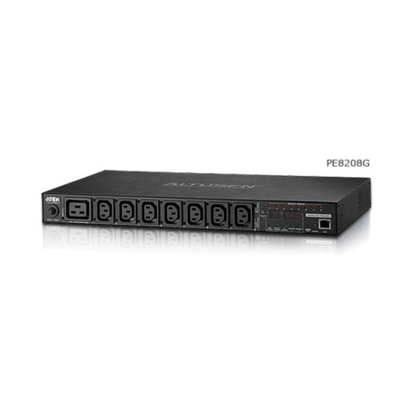 ATEN PE8208G-ATA-G PDU de 8 puertos y 16A/20A con conmutación y monitorización por puerto, Regulado, Conmutado, 1U,