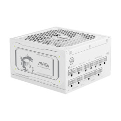 MSI MAG A1000GL PCIE5 WHITE MAG A1000GL PCIE5 WHITE, 1000 W, 100 - 240 V, 50/60 Hz, Activo, 120 W, 999,6 W