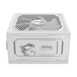 MSI MAG A1000GL PCIE5 WHITE MAG A1000GL PCIE5 WHITE, 1000 W, 100 - 240 V, 50/60 Hz, Activo, 120 W, 999,6 W 2