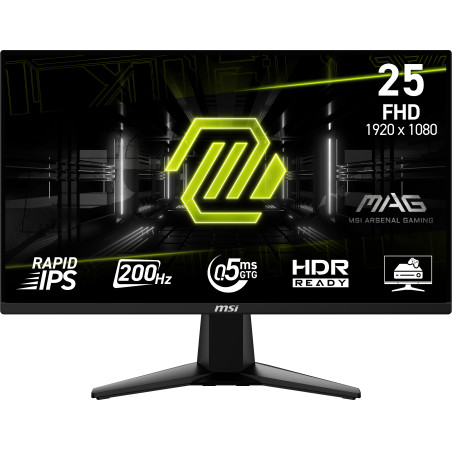 MSI MAG 255F E20 MAG 255F E20, 62,2 cm (24.5"), 1920 x 1080 Pixeles, Full HD, LCD, 0,5 ms, Negro
