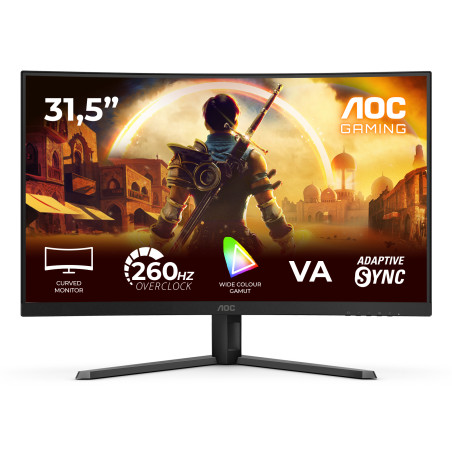 AOC C32G42ZE G4 C32G42ZE, 80 cm (31.5"), 1920 x 1080 Pixeles, Full HD, LED, 4 ms, Negro, Rojo