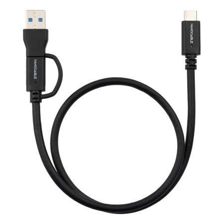 Nanocable 10.01.4800 10.01.4800, 0,5 m, USB A/USB C, USB C, USB 3.2 Gen 2 (3.1 Gen 2), 10 Gbit/s, Negro