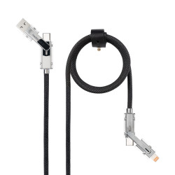 Nanocable 10.01.2601 10.01.2601, 1 m, USB A/USB C, USB C/Lightning, Negro, Gris