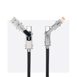 Nanocable 10.01.2601 10.01.2601, 1 m, USB A/USB C, USB C/Lightning, Negro, Gris 2