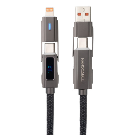 Nanocable 10.01.2501 10.01.2501, 1 m, USB A/USB C, USB C/Lightning, Negro