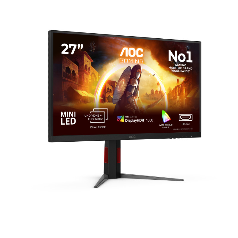 AOC U27G4XM G4 U27G4XM, 68,6 cm (27"), 3840 x 2160 Pixeles, 4K Ultra HD, LED, 1 ms, Negro, Rojo