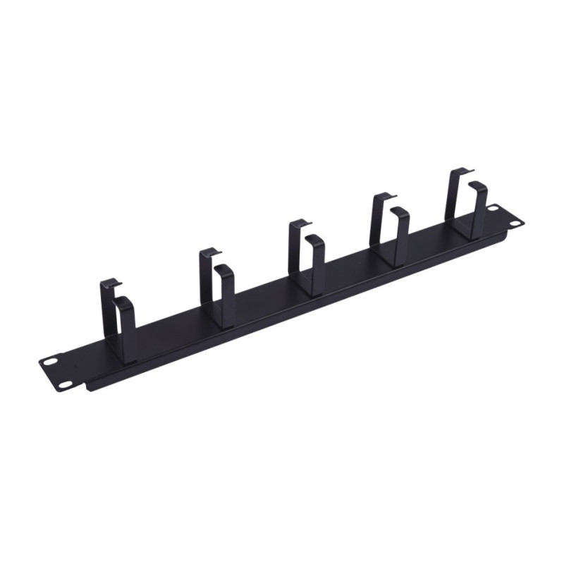 Equip 327319 Panel de gestión de cables de 19" 1U con 5 soportes de metal, Negro, Panel de gestión de cables, Acero,