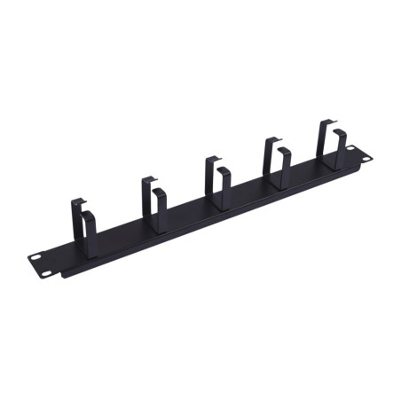 Equip 327319 Panel de gestión de cables de 19" 1U con 5 soportes de metal, Negro, Panel de gestión de cables, Acero,