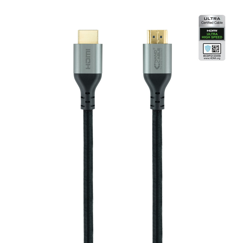 Nanocable 10.15.8103 Cable HDMI 2.1 Certificado ULTRA HIGH SPEED A/M-A/M, Negro, 3 m, 3 m, HDMI tipo A (Estándar), HDMI tipo A