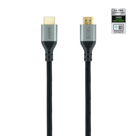 Nanocable 10.15.8103 Cable HDMI 2.1 Certificado ULTRA HIGH SPEED A/M-A/M, Negro, 3 m, 3 m, HDMI tipo A (Estándar), HDMI tipo A