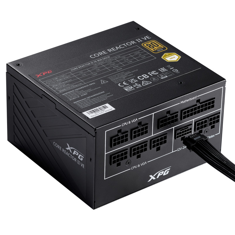 XPG 75261435 COREREACTOR II VE 850W Fuente de Alimentación, 850 W, 100 - 240 V, 47 - 63 Hz, 12 A, 20 A, 70,8 A