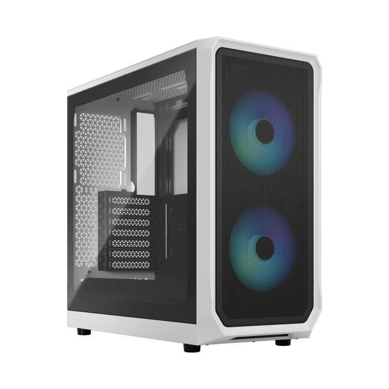 Fractal Design FD-C-FOC2A-04 Focus 2, Midi Tower, PC, Blanco, ATX, micro ATX, Mini-ITX, Acero, Vidrio templado, Juego