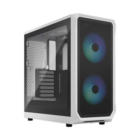 Fractal Design FD-C-FOC2A-04 Focus 2, Midi Tower, PC, Blanco, ATX, micro ATX, Mini-ITX, Acero, Vidrio templado, Juego