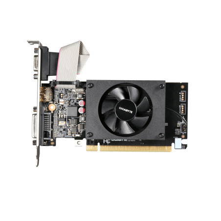 GIGABYTE GV-N710D3-2GL GeForce GT 710 2GB, GeForce GT 710, 2 GB, GDDR3, 64 bit, 4096 x 2160 Pixeles, PCI Express 2.0