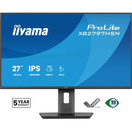 iiyama XB2797HSN-B1 ProLite XB2797HSN-B1, 68,6 cm (27"), 1920 x 1080 Pixeles, Full HD, LCD, Negro