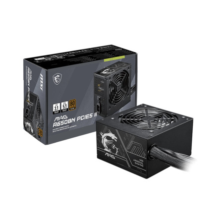 MSI MAG A650BN PCIE5 II MAG A650BN PCIE5 II, 650 W, 100 - 240 V, 50/60 Hz, Activo, 120 W, 648 W
