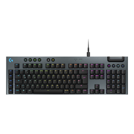 Logitech G 920-012938 G915 X, Alámbrico, USB, Interruptor mecánico, QWERTZ, LED RGB, Negro