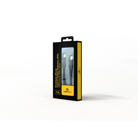 Gembird CC-USB2S-CMCM-1.5M-BK GMB Audio CC-USB2S-CMCM-1.5M-BK, 1,5 m, USB C, USB C, USB 2.0, 480 Gbit/s, Negro