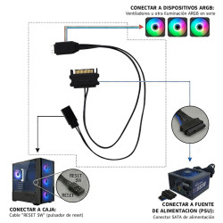 CoolBox COO-ARGB-CTRL01 CONTROLADOR MINI ILUMINACIÓN ARGB POR RESET, Placa A-RGB 2
