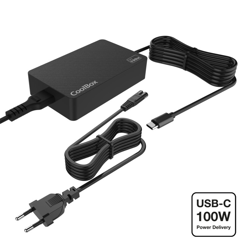 CoolBox COO-NB100-UC CARGADOR PORTATIL GAN USB-C 100W, Ordenador portátil, Auto, 100 W