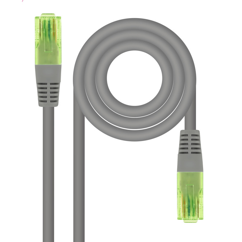 Nanocable 10.20.1410 Cable de Red Latiguillo RJ45 CAT.6 UTP AWG26 CCA, Gris, 10 m, 10 m, Cat6, U/UTP (UTP), RJ-45, RJ-45, Gris