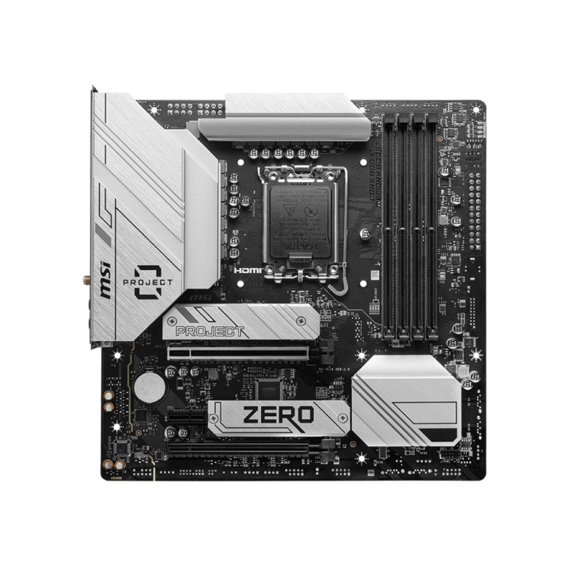 MSI 7E14-001R B760M Ptoject Zero, Intel, LGA 1700, Intel® Celeron®, Intel® Pentium® Gold, LGA 1700, DDR5-SDRAM, 256 GB
