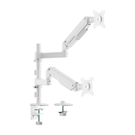 AISENS DT32TSR-441 Soporte de Mesa Eco Contrapeso Giratorio e Inclinable para Monitor/TV 9kg (3 PIVOTES, 2 BRAZOS) de 17-32,