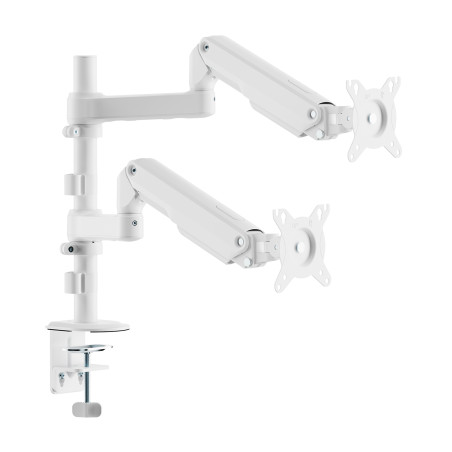 AISENS DT32TSR-441 Soporte de Mesa Eco Contrapeso Giratorio e Inclinable para Monitor/TV 9kg (3 PIVOTES, 2 BRAZOS) de 17-32,