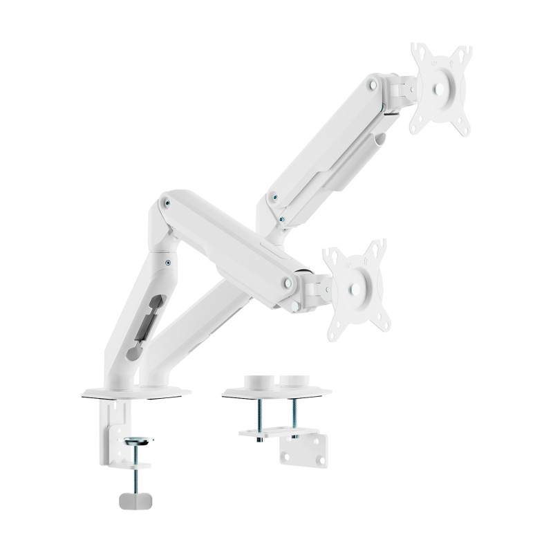 AISENS DT32TSR-439 Soporte de Mesa Eco Contrapeso Giratorio e Inclinable para Monitor/TV 9kg (3 PIVOTES, 2 BRAZOS) de 17-32,