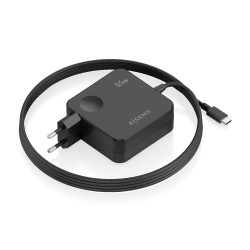 AISENS ASCH-1PD65WL80-BK Cargador 65W PD3.0 1xUSB-C 1.5m, Negro, Interior, Corriente alterna, Negro
