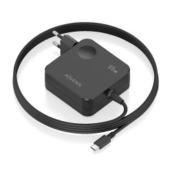 AISENS ASCH-1PD65WL80-BK Cargador 65W PD3.0 1xUSB-C 1.5m, Negro, Interior, Corriente alterna, Negro 2