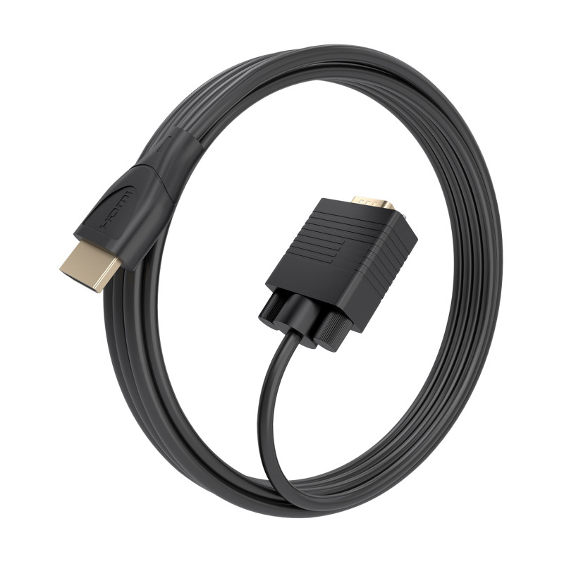 AISENS A122-1012 Cable Conversor HDMI a SVGA, HDMI A/M-SVGA/M, Negro, 2.0m, 2 m, HDMI tipo A (Estándar), VGA (D-Sub), Macho,