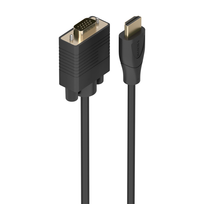 AISENS A122-1011 Cable Conversor HDMI a SVGA, HDMI A/M-SVGA/M, Negro, 1.5m, 1,5 m, HDMI tipo A (Estándar), VGA (D-Sub), Macho,