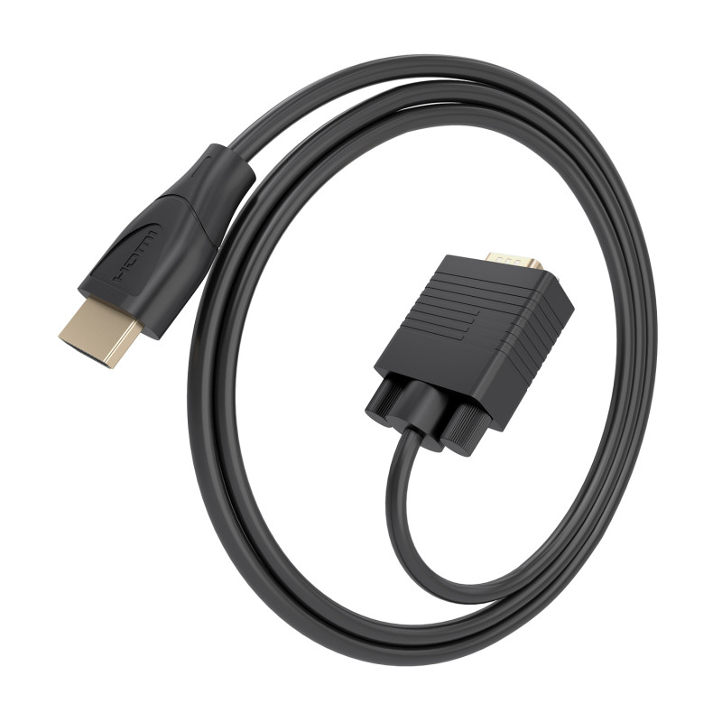 AISENS A122-1011 Cable Conversor HDMI a SVGA, HDMI A/M-SVGA/M, Negro, 1.5m, 1,5 m, HDMI tipo A (Estándar), VGA (D-Sub), Macho,