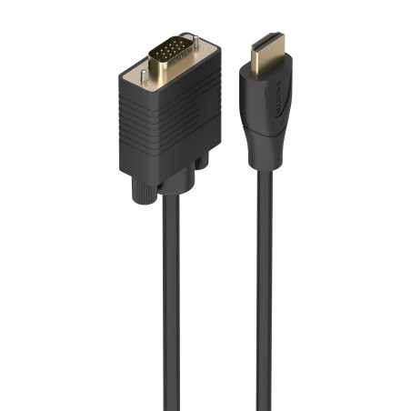 AISENS A122-1010 Cable Conversor HDMI a SVGA, HDMI A/M-SVGA/M, Negro, 1.0m, 1 m, HDMI tipo A (Estándar), VGA (D-Sub), Macho,