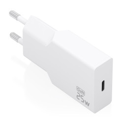 AISENS A110-0999 Cargador Ultra Delgado GaN 25W, 1xUSB-C PD3.0, Blanco, Interior, Corriente alterna, Blanco