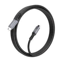 AISENS A107-0989 Cable USB 3.2 Gen2 Aluminio 10Gbps 8K@30Hz 5A 100W E-Mark, Tipo USB-C/M-USB-C/M, Negro, 4.0m, 4 m, USB C, USB 2