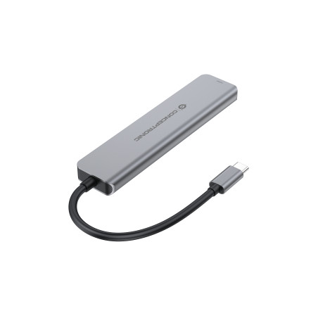 Conceptronic DONN33G DONN33G, Alámbrico, USB 3.2 Gen 1 (3.1 Gen 1) Type-C, 100 W, Plata, 5 Gbit/s, 4K Ultra HD