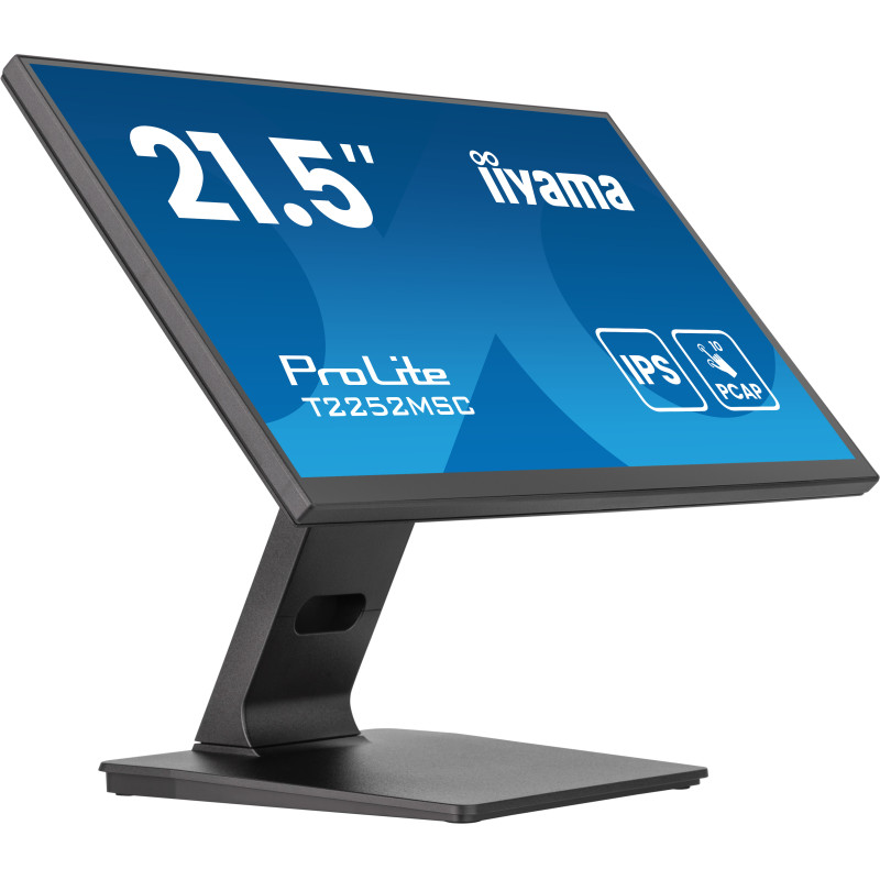 iiyama T2252MSC-B2AG ProLite T2252MSC-B2AG, 54,6 cm (21.5"), 1920 x 1080 Pixeles, Full HD, LCD, 5 ms, Negro