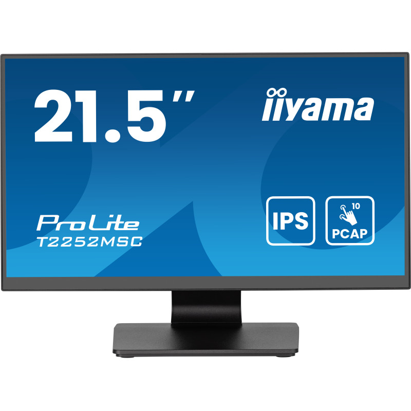 iiyama T2252MSC-B2AG ProLite T2252MSC-B2AG, 54,6 cm (21.5"), 1920 x 1080 Pixeles, Full HD, LCD, 5 ms, Negro