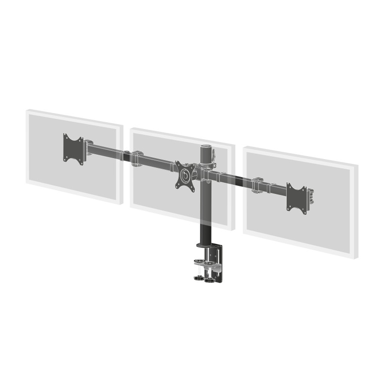 iiyama DS1003C-B1 Desk Mount, Pinza/Atornillado, 30 kg, 25,4 cm (10"), 68,6 cm (27"), 100 x 100 mm, Negro