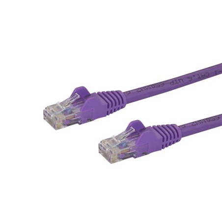 StarTech.com N6PATC50CMPL Cable de Red de 0,5m Púrpura Cat6 UTP Ethernet Gigabit RJ45 sin Enganches, 0,5 m, Cat6, U/UTP (UTP),